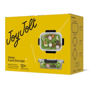 JoyJolt 24pc Borosilicate Glass Storage Containers with Lids _ 12 Airtight_Freezer Safe Food Storage